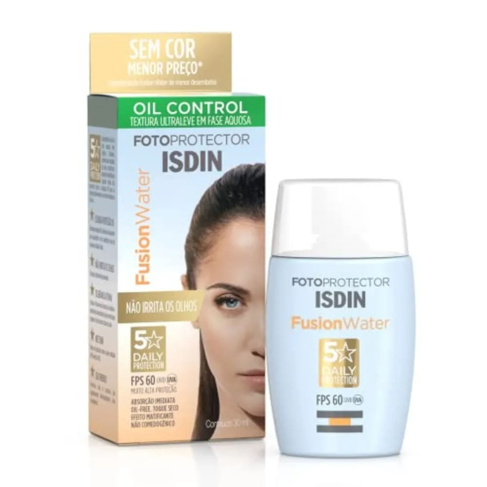 Isdin Protetor Solar Facial Fusion Water Oil Control FPS60 30ml