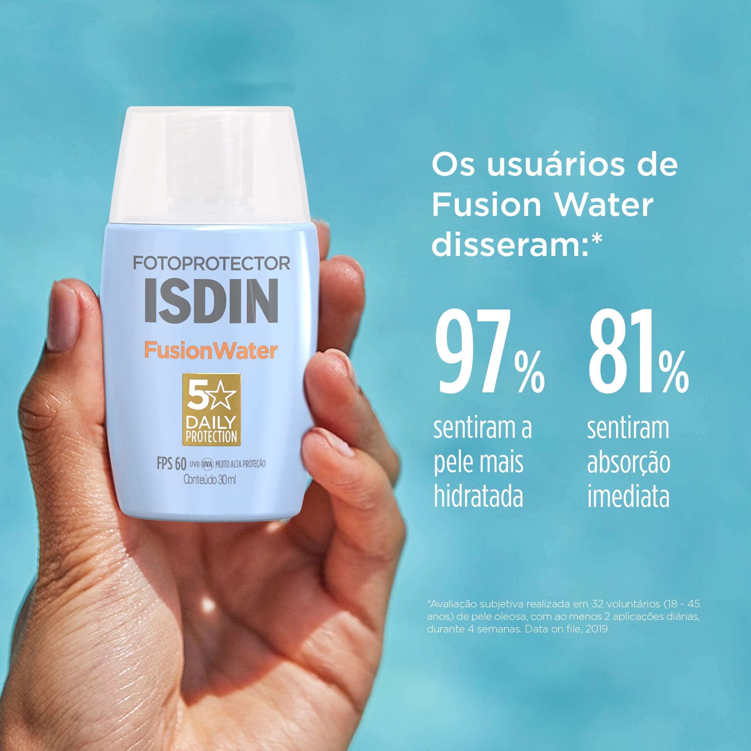 Protetor Solar Facial Isdin Fusion Water 5 Stars FPS60 30ml