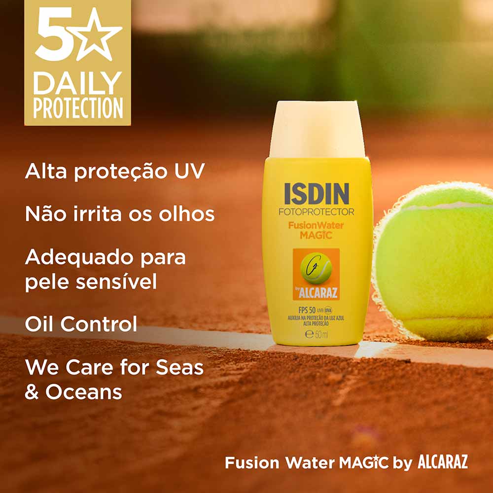 Protetor Solar Facial Isdin Fusion Water Magic by Alcaraz FPS 50