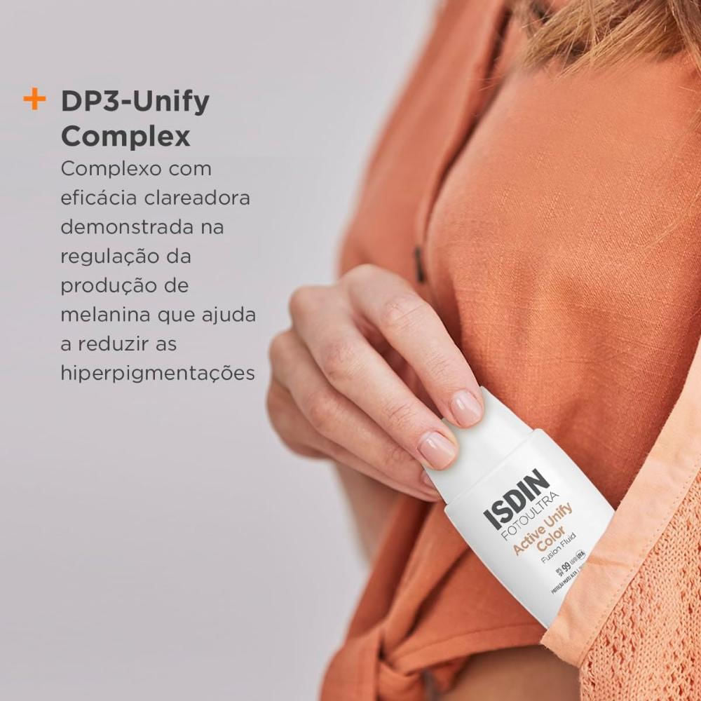 Protetor Solar Facial Foto Ultra Isdin Active Unify Color FPS 99 - 50ml