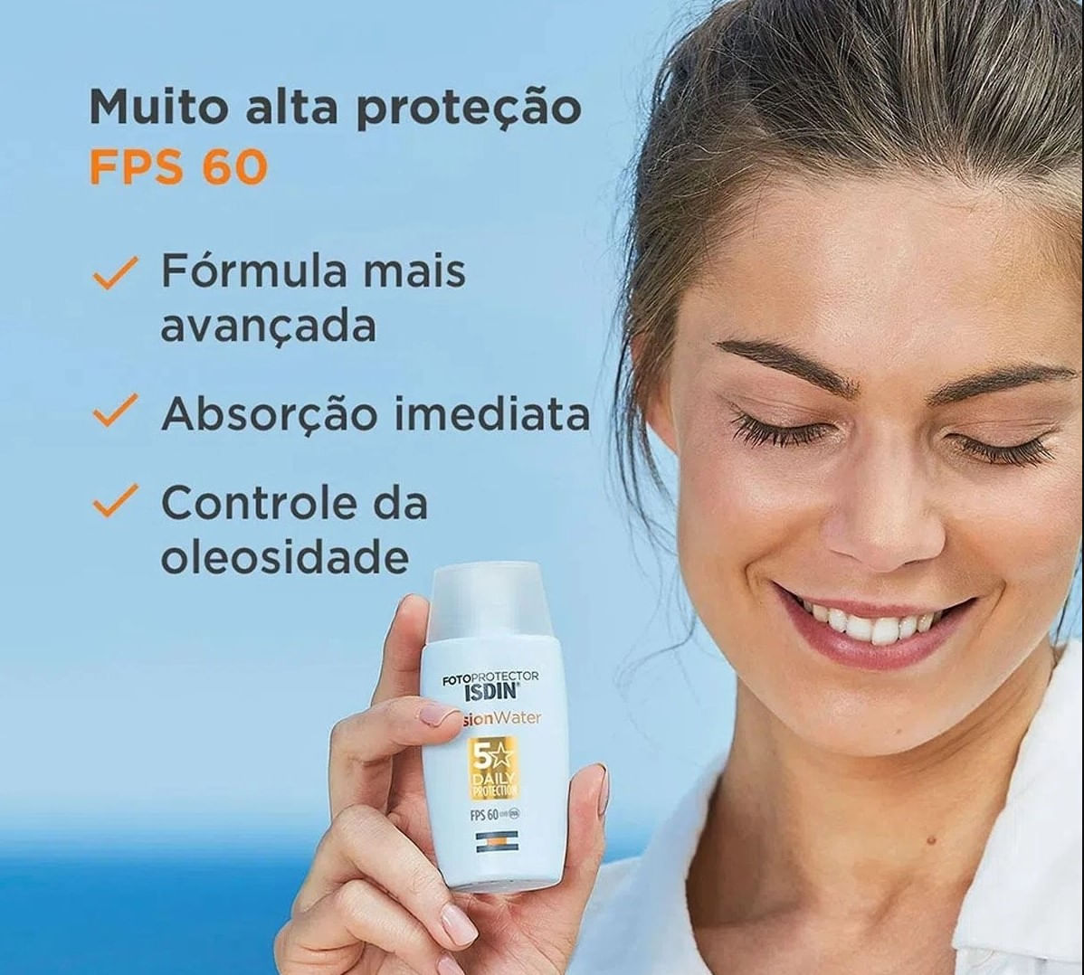Isdin Protetor Solar Facial Fusion Water Oil Control FPS60 30ml
